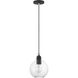 Downtown 1 Light 8 inch Black with Brushed Nickel Accents Pendant Ceiling Light, Sphere