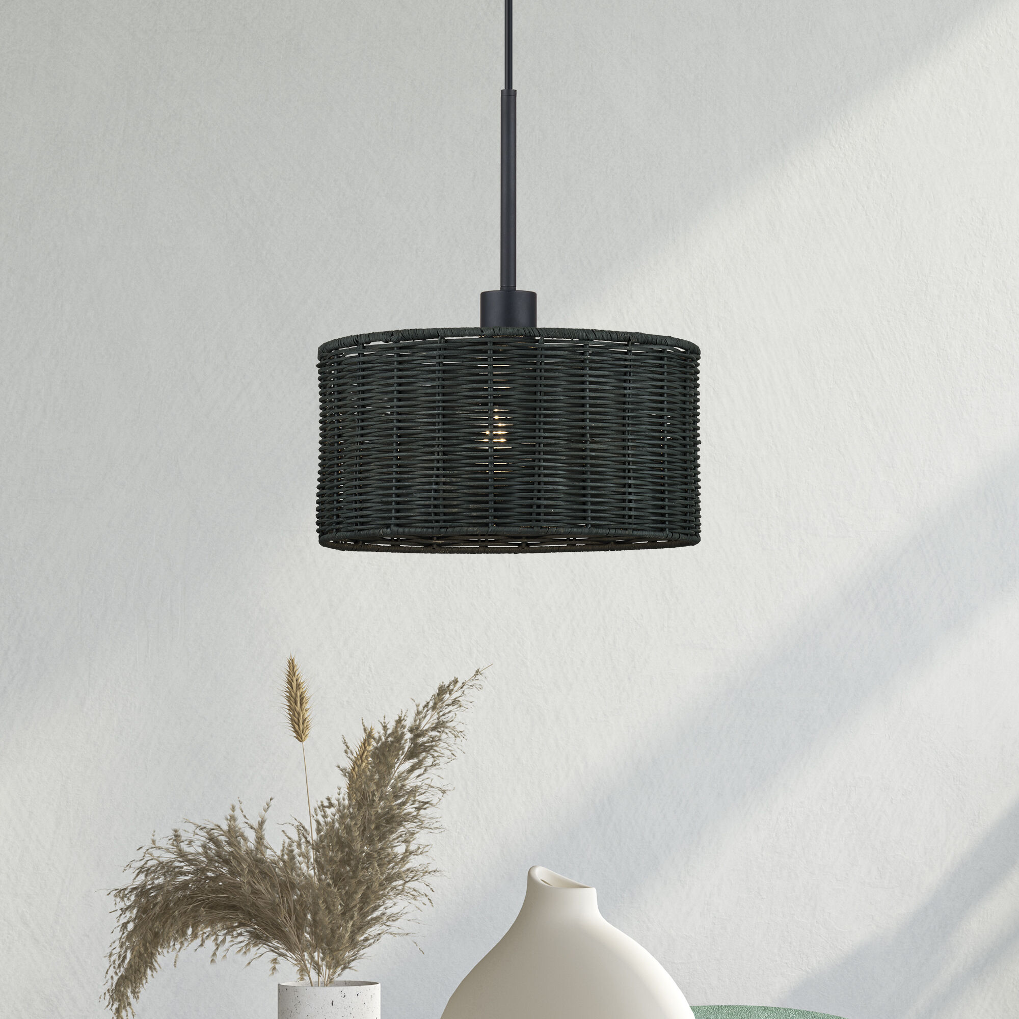 Weavington 1 Light 12 inch Black Pendant Ceiling Light