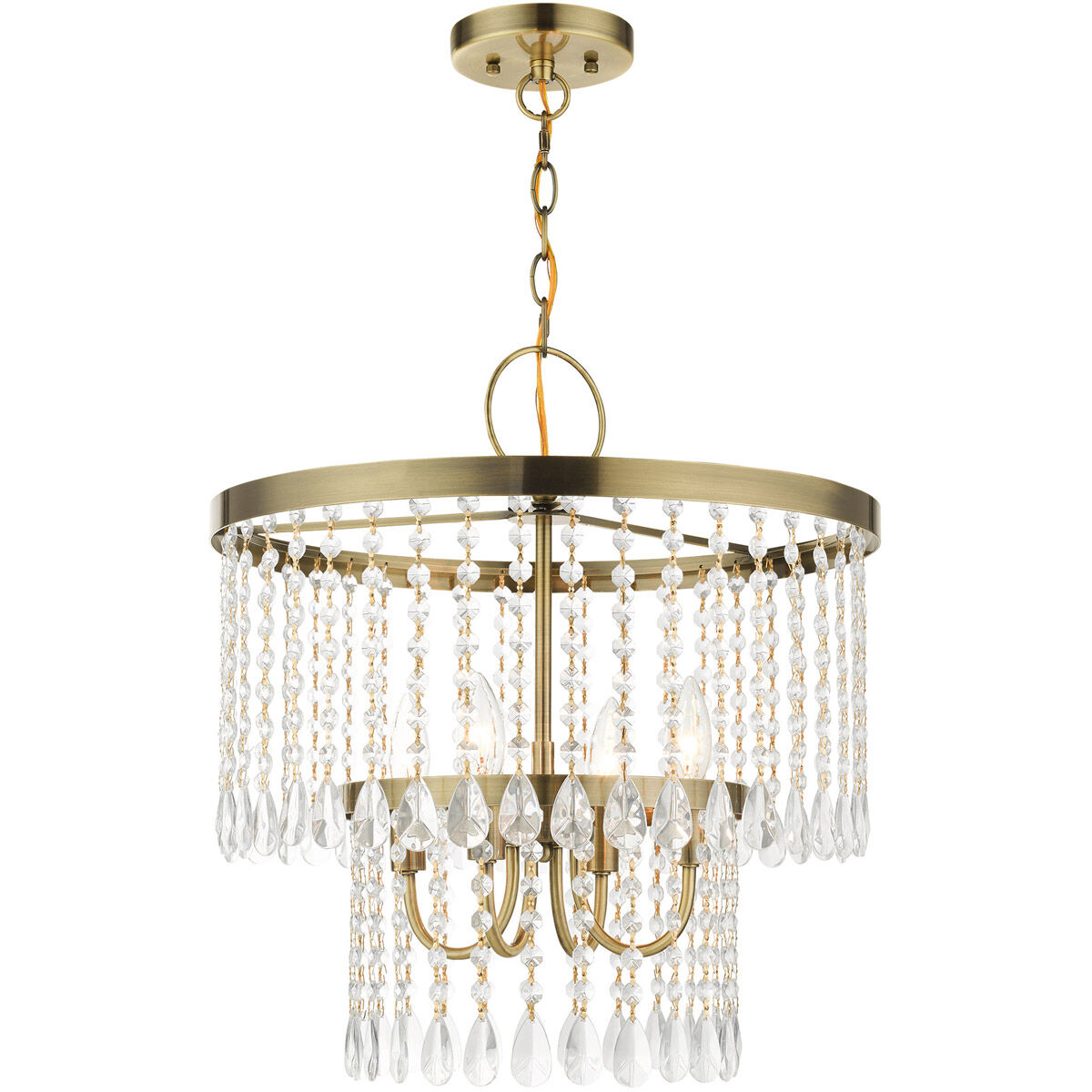 Elizabeth 4 Light 18 inch Antique Brass Pendant Chandelier Ceiling Light