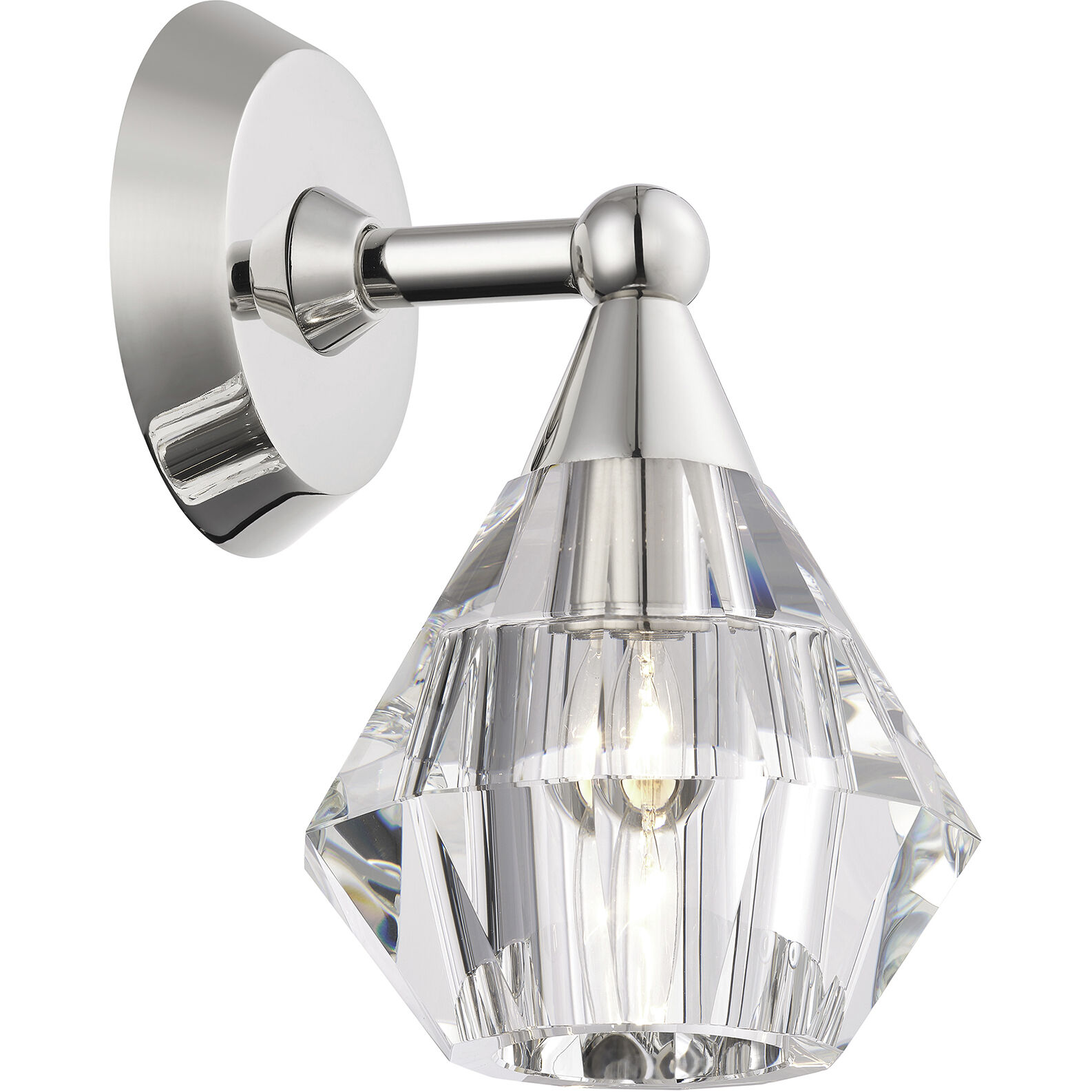 Brussels 1 Light 7 inch Polished Nickel Crystal Single Sconce Wall Light