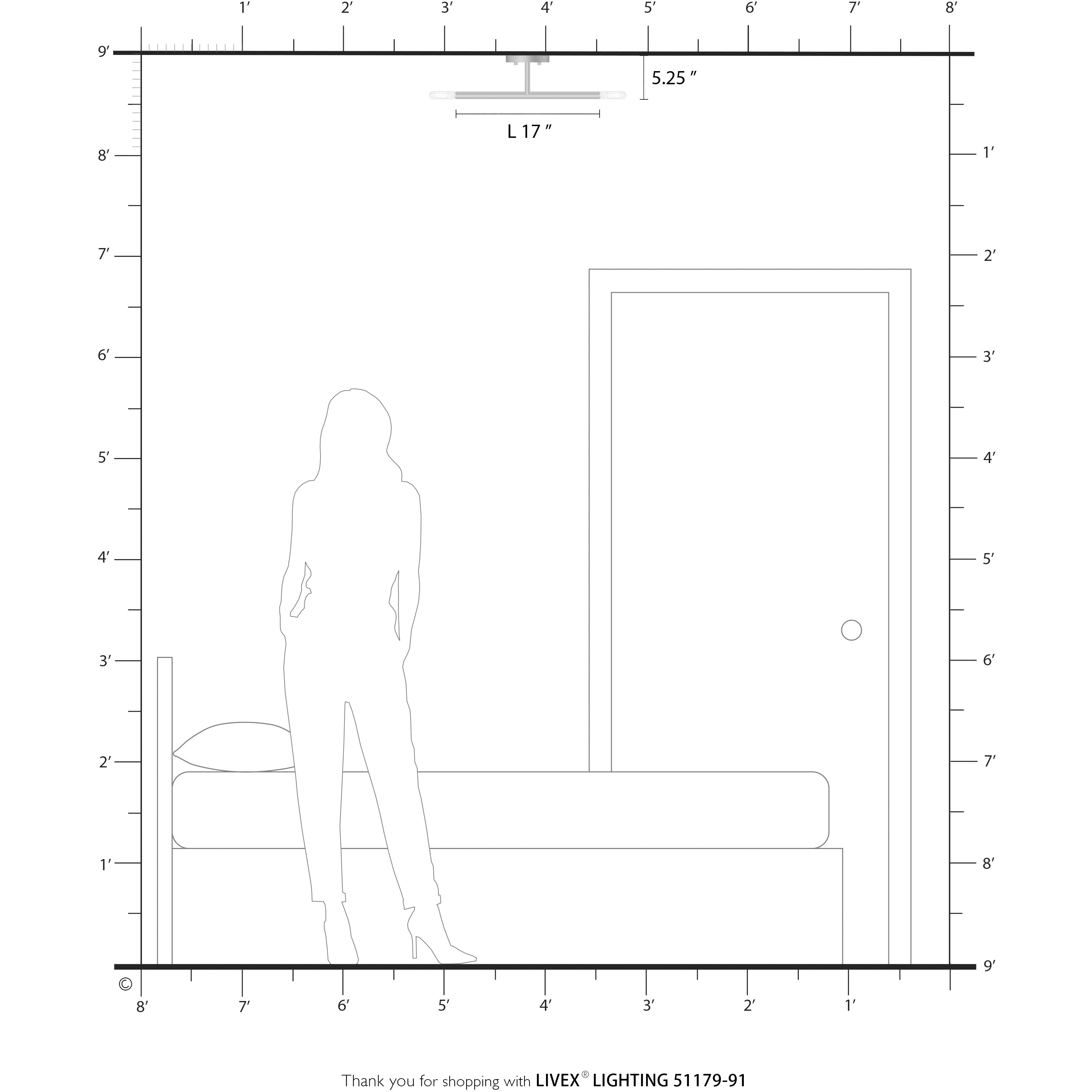 Copenhagen 2 Light 5.13 inch Brushed Nickel Semi-Flush Ceiling Light