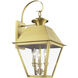 Wentworth 3 Light 22 inch Natural Brass Outdoor Wall Lantern, Large