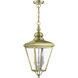 Adams 3 Light 10.63 inch Antique Brass with Brushed Nickel Finish Cluster Outdoor Large Pendant Lantern Ceiling Light