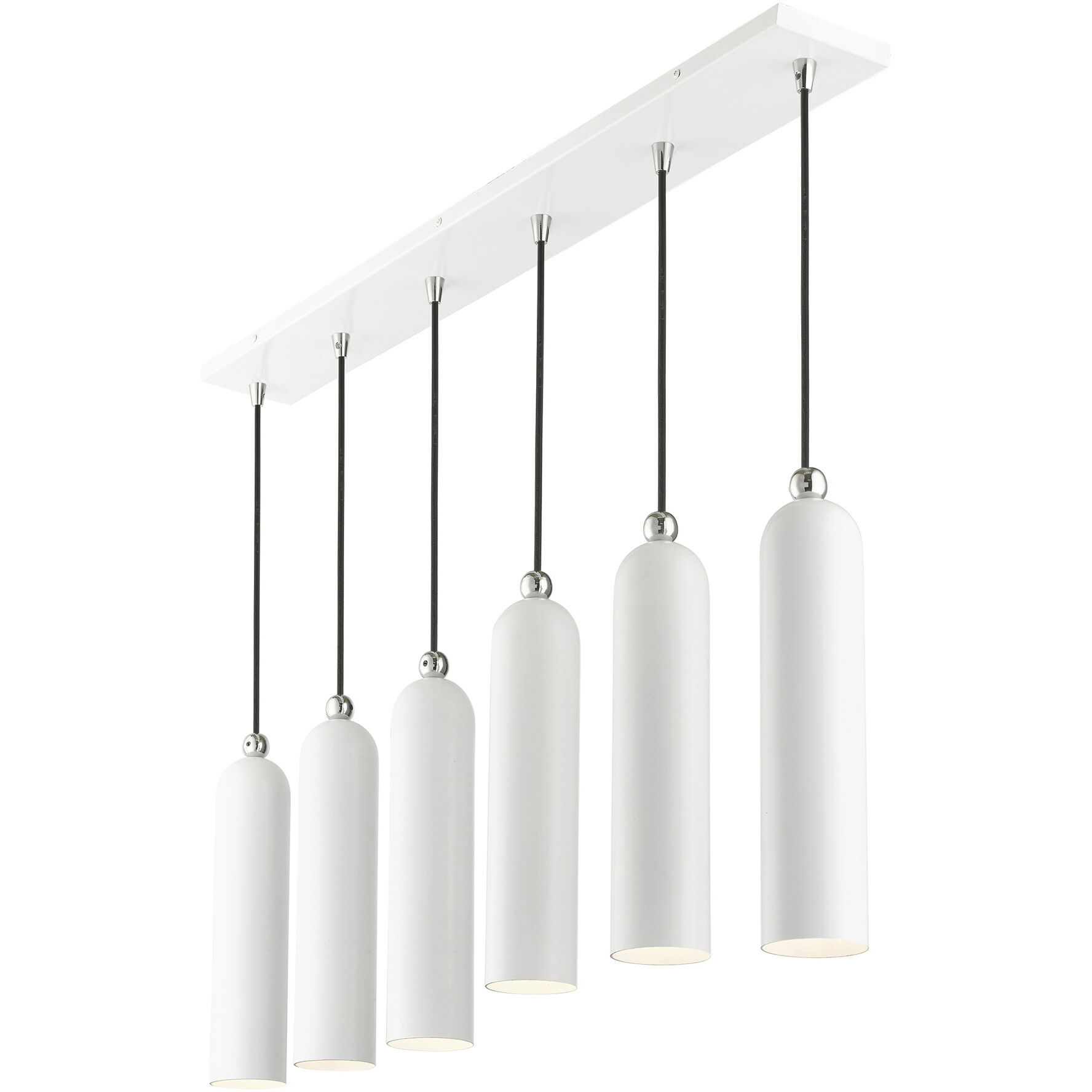 Ardmore 6 Light 44 inch Shiny White Finish Linear Pendant Ceiling Light