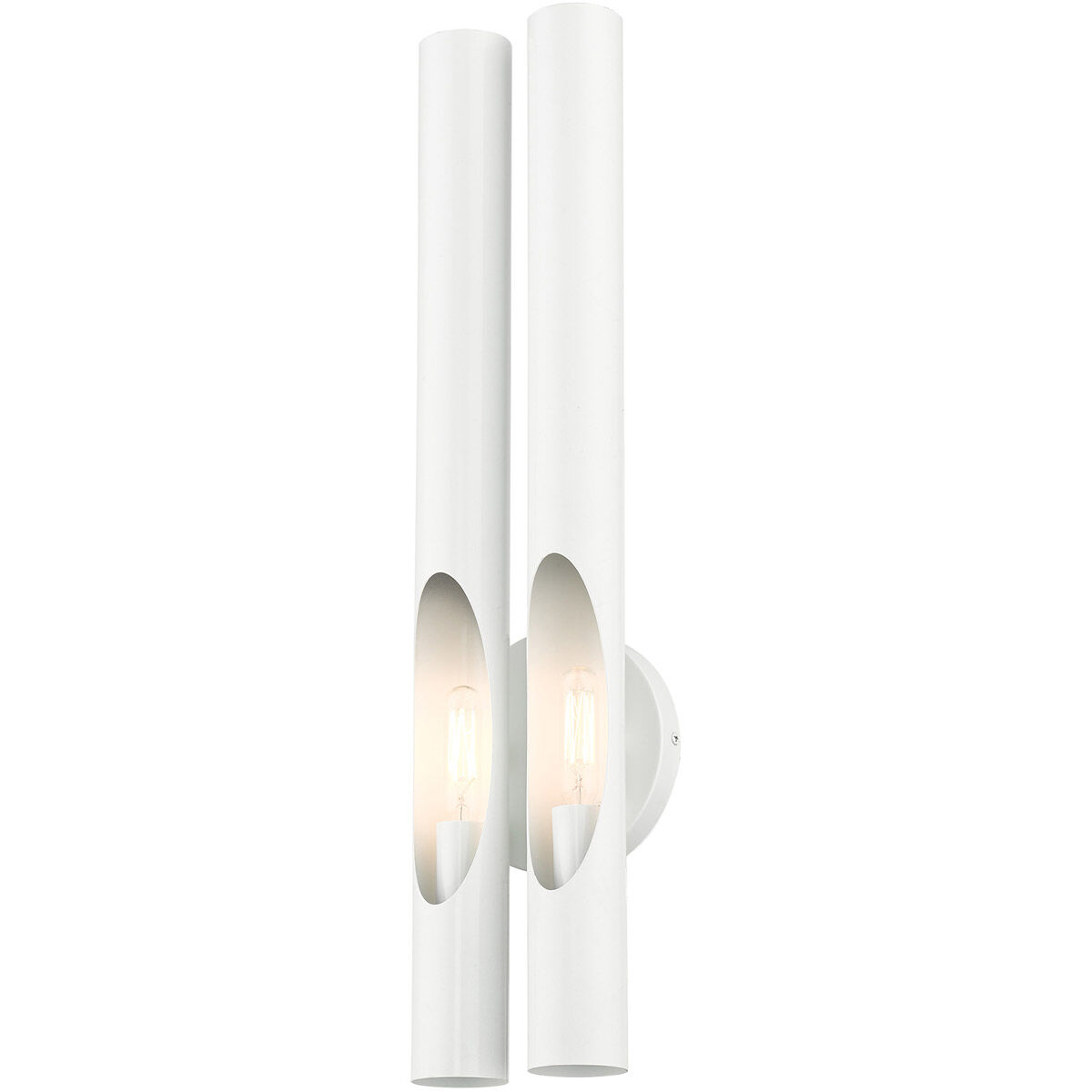 Acra 2 Light 5 inch Shiny White ADA ADA Double Sconce Wall Light
