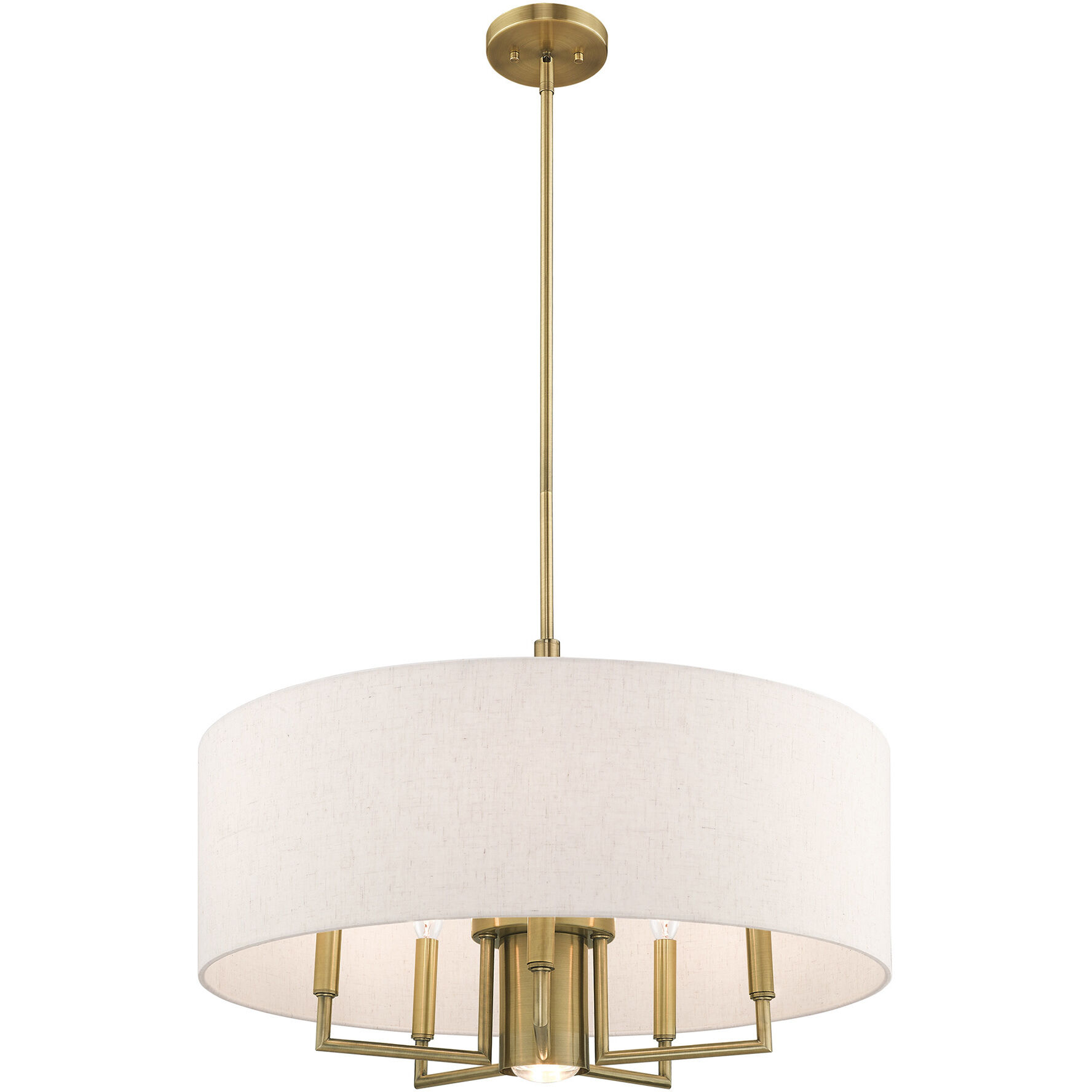 Meridian 6 Light 24 inch Antique Brass Pendant Chandelier Ceiling Light