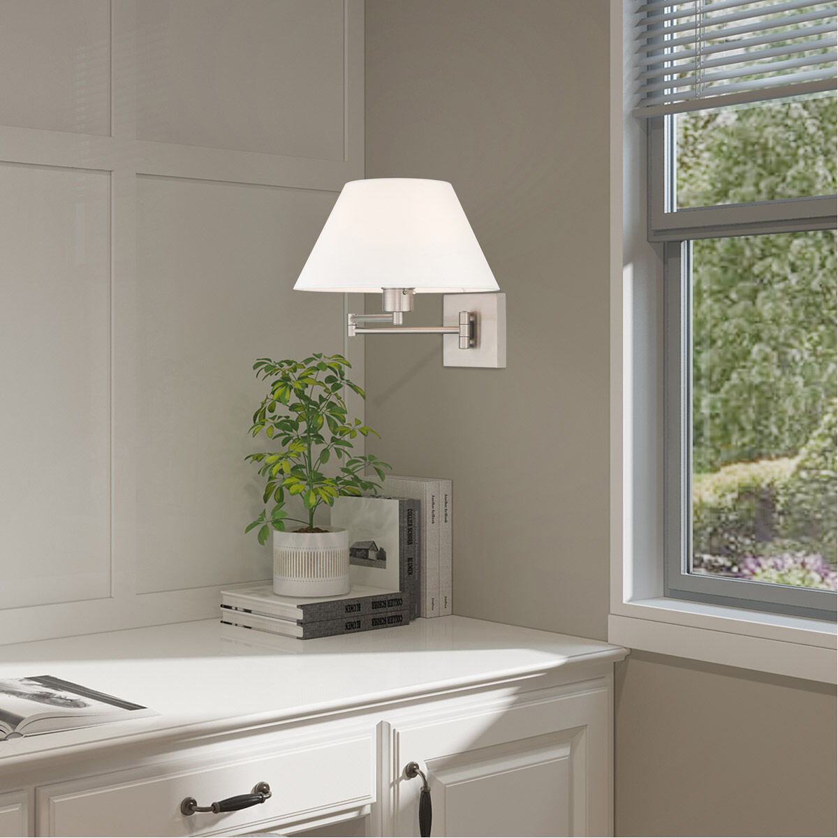 Allison 25 inch 100.00 watt Brushed Nickel Swing Arm Wall Lamp Wall Light