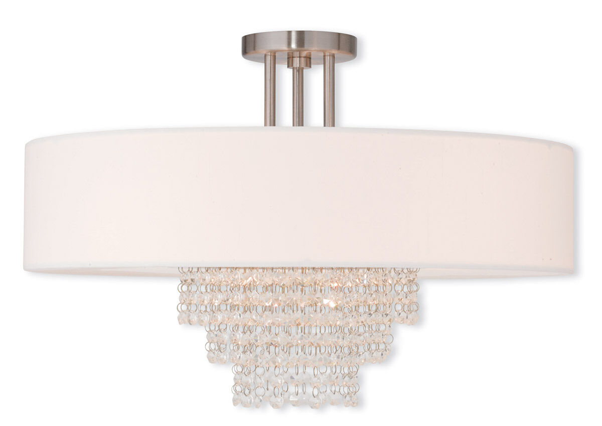 Carlisle 5 Light 22 inch Brushed Nickel Semi-Flush Mount Ceiling Light