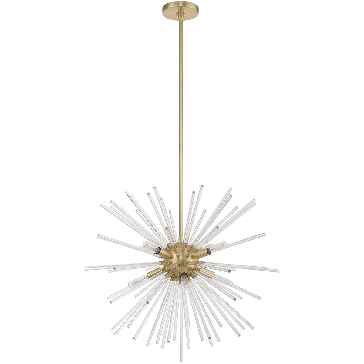 Utopia 8 Light 26 inch Satin Brass Pendant Chandelier Ceiling Light