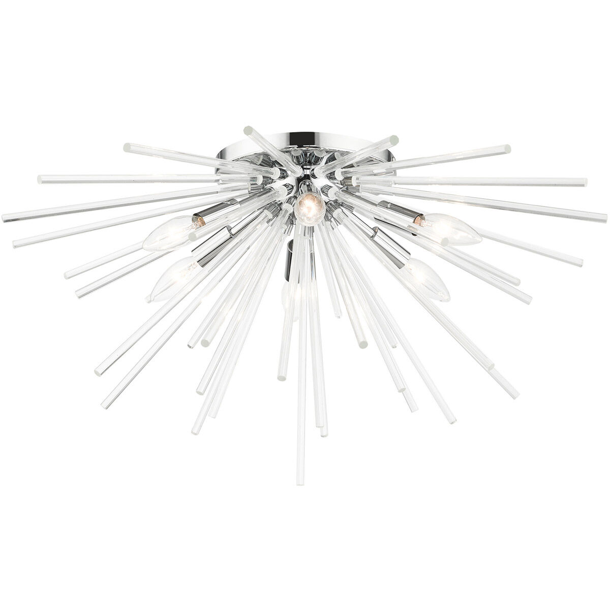 Utopia 6 Light 26 inch Polished Chrome Flush Mount Ceiling Light