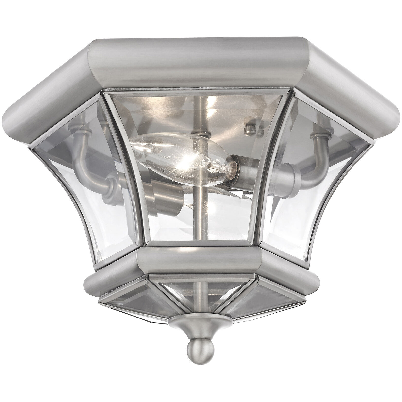 Monterey/Georgetown 2 Light 11 inch Brushed Nickel Outdoor Ceiling Mount