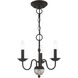 Windsor 3 Light 14 inch Black Mini Chandelier Ceiling Light