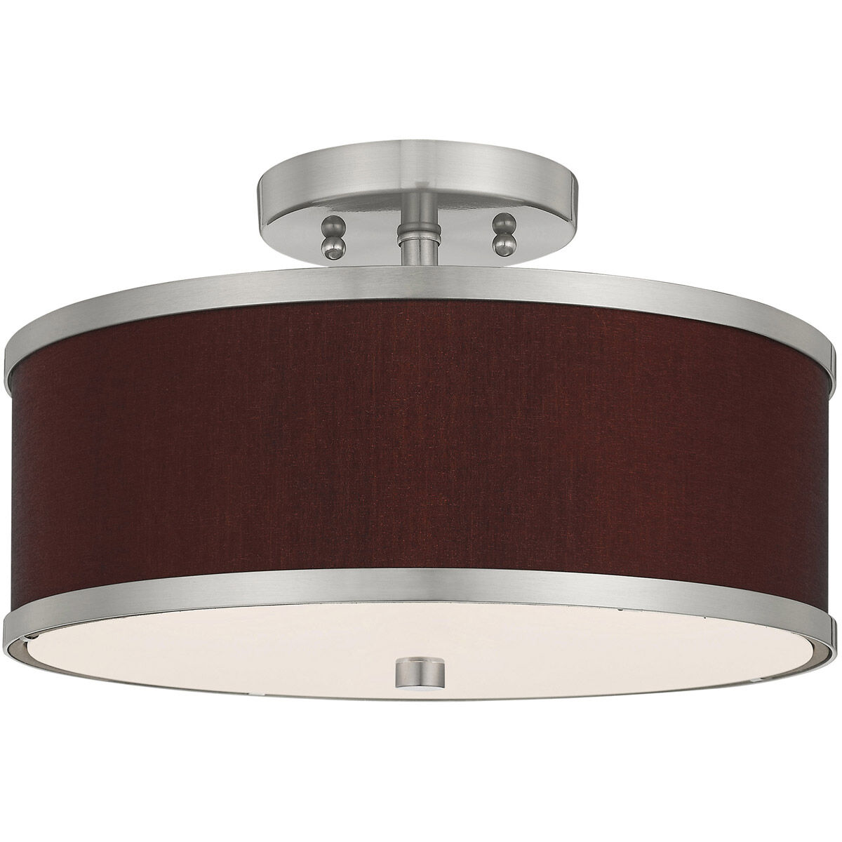 Park Ridge 2 Light 13 inch Brushed Nickel Semi-Flush Mount Ceiling Light