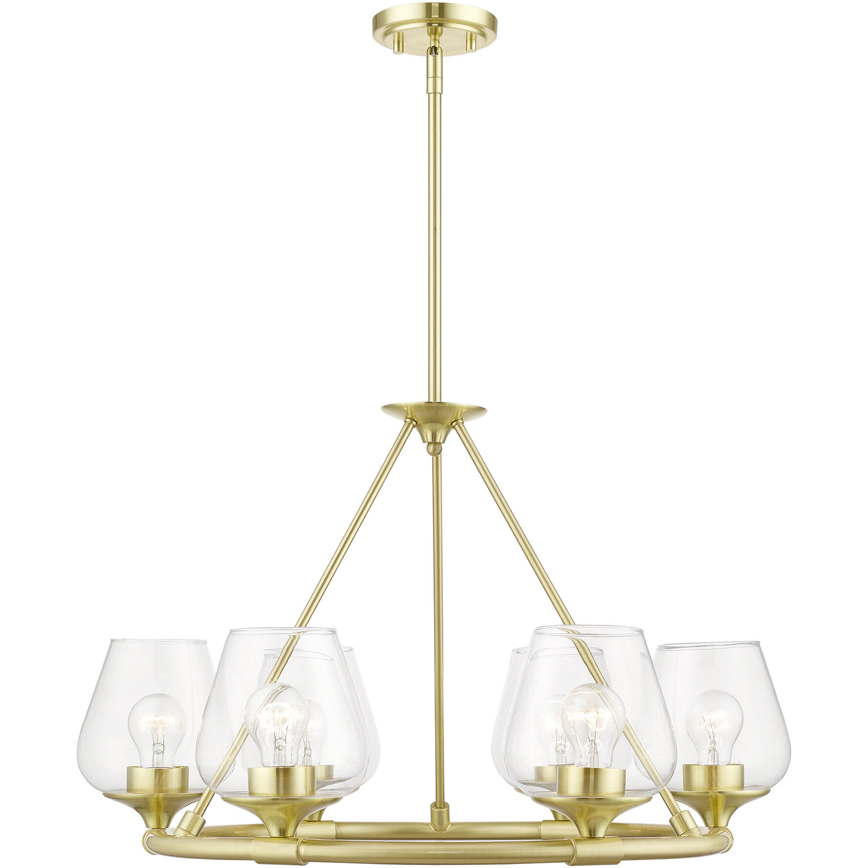 Willow 6 Light 26 inch Satin Brass Chandelier Ceiling Light