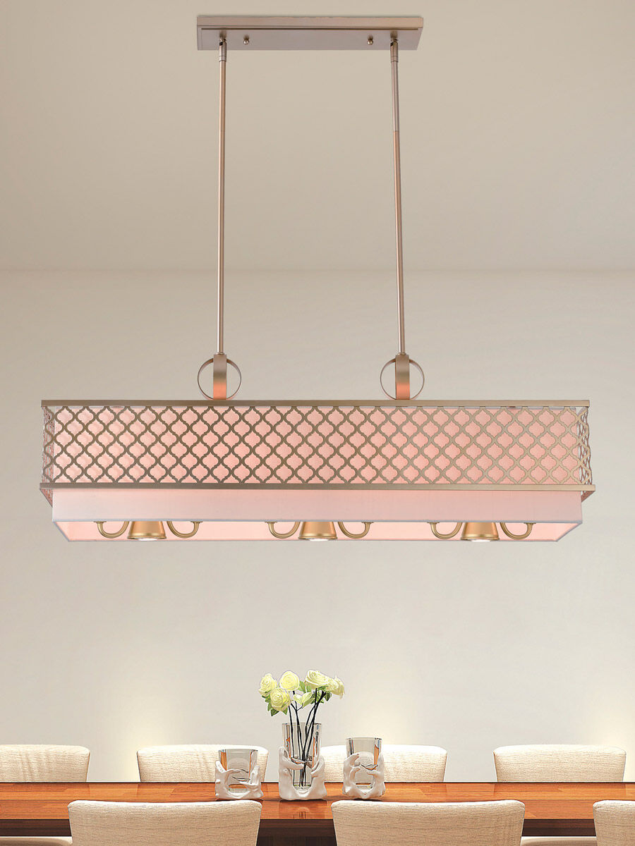 Arabesque 9 Light 40 inch Soft Gold Linear Chandelier Ceiling Light