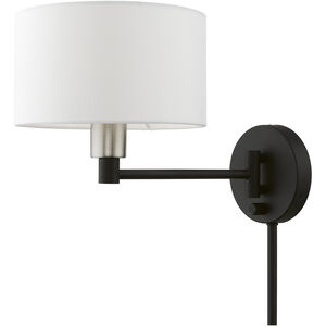 Allison 15 inch 60.00 watt Black with Brushed Nickel Accent Swing Arm Wall Lamp Wall Light