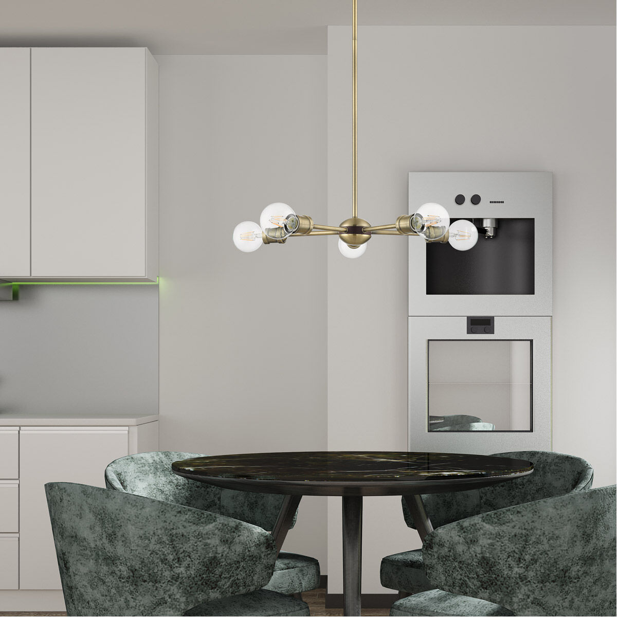 Lansdale 5 Light 19 inch Antique Brass with Bronze Accents Chandelier Ceiling Light