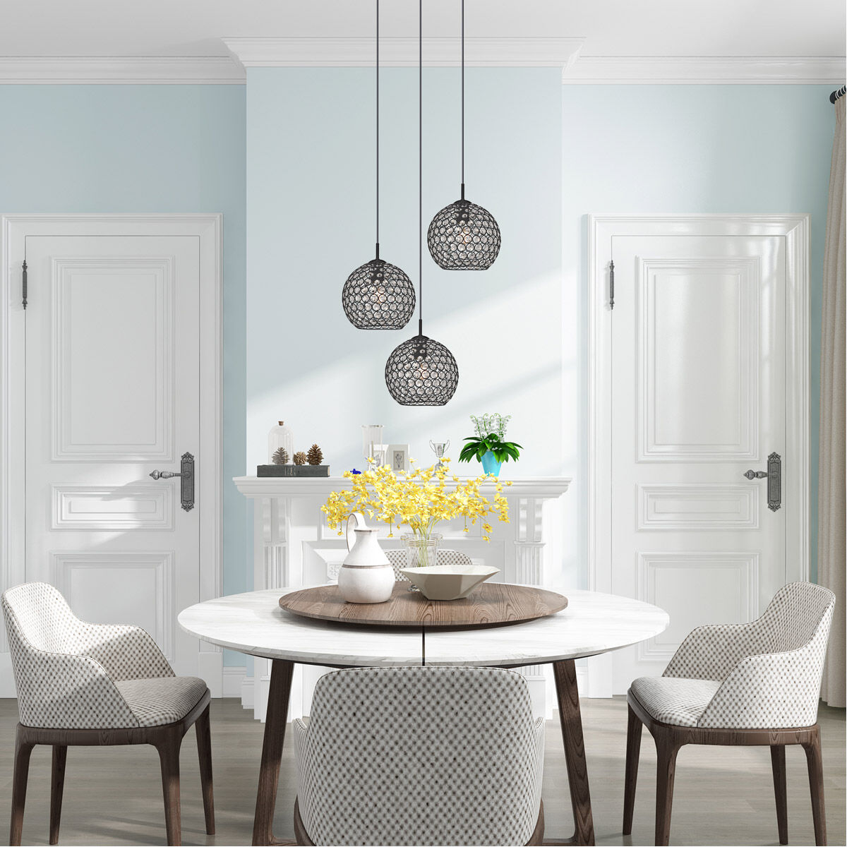 Cassandra 1 Light 9 inch Black Mini Pendant Ceiling Light