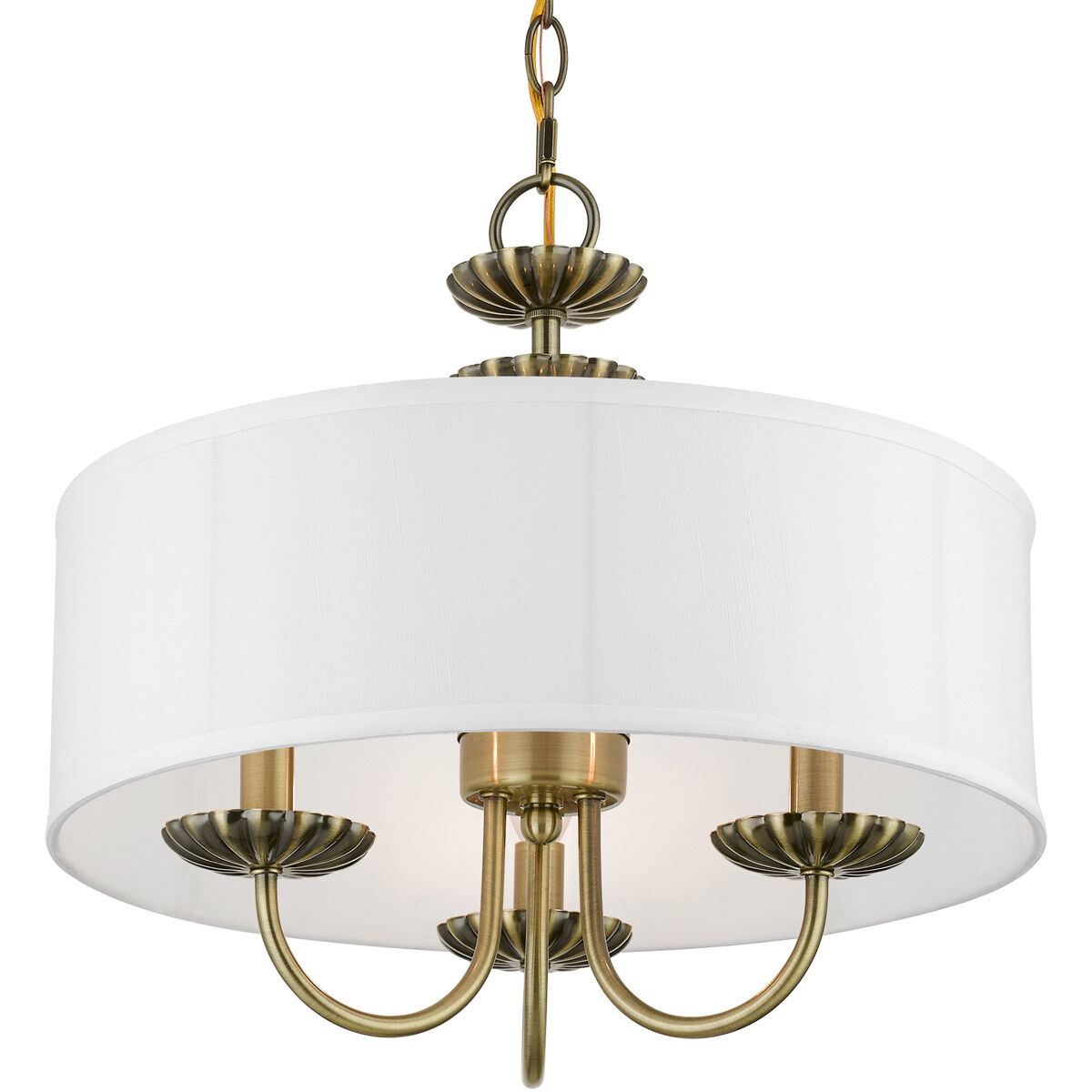Brookdale 3 Light 16 inch Antique Brass Pendant Chandelier Ceiling Light