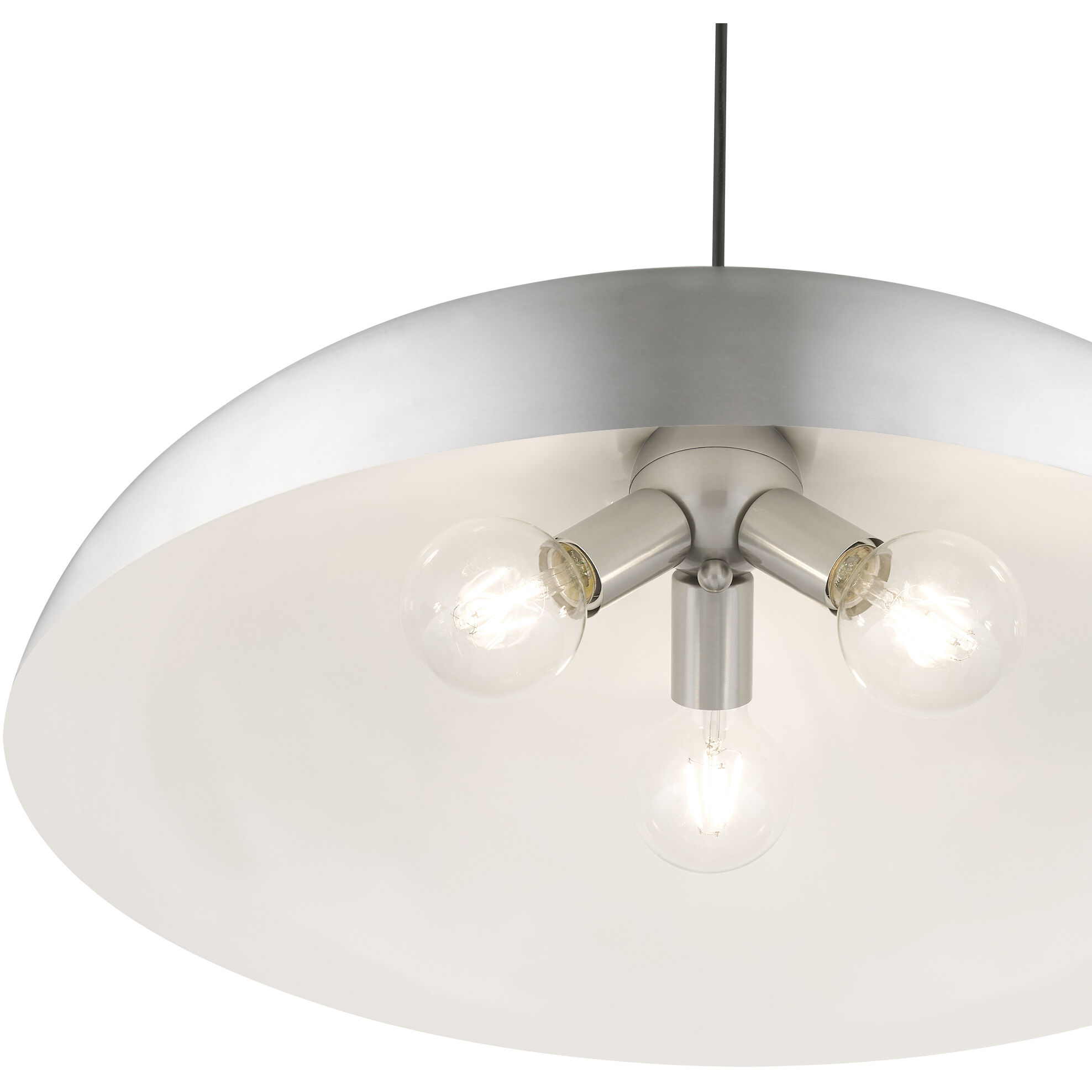 Amador 3 Light 23.75 inch Brushed Aluminum with Polished Chrome Accents Pendant Ceiling Light, Large