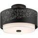 Noria 3 Light 15 inch Black Semi Flush Ceiling Light