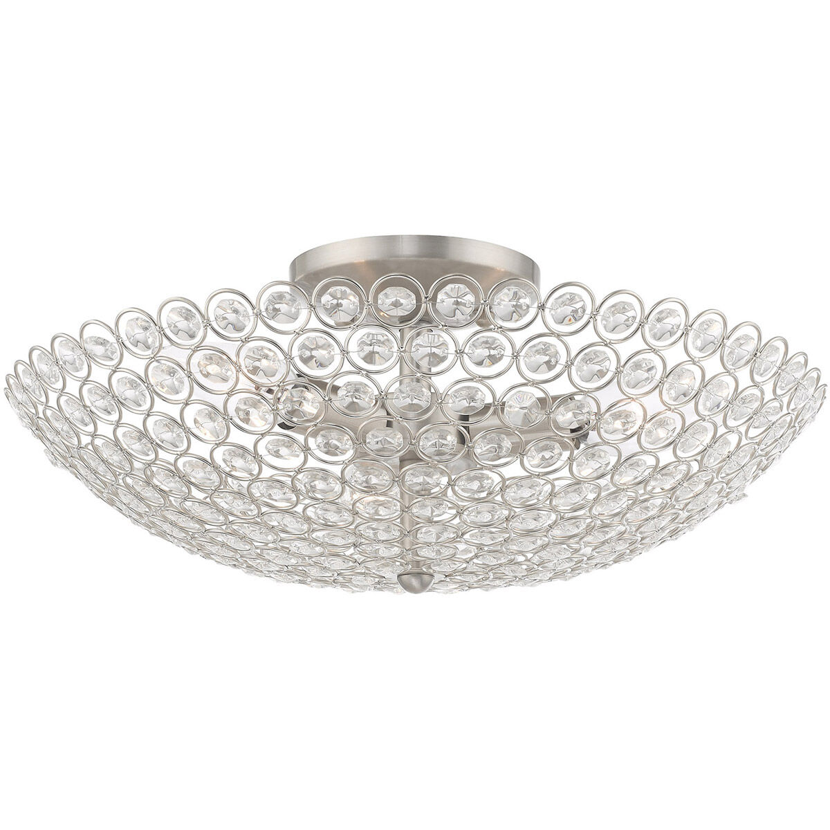 Cassandra 3 Light 16 inch Brushed Nickel Semi-Flush Mount Ceiling Light