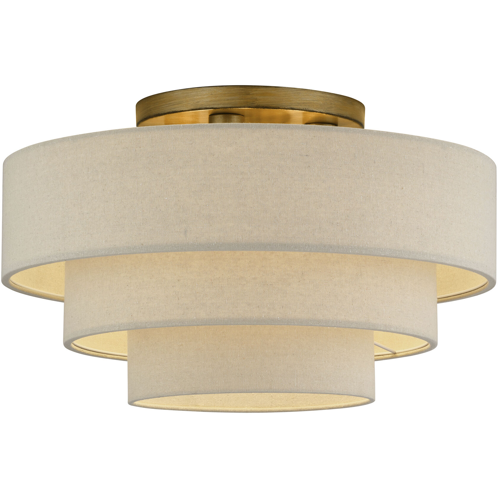 Bellingham 4 Light 21 inch Antique Gold Leaf Semi Flush Mount Ceiling Light, Extra Large