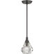 Brussels 1 Light 7 inch Black Chrome Pendant Ceiling Light, Crystal, Single