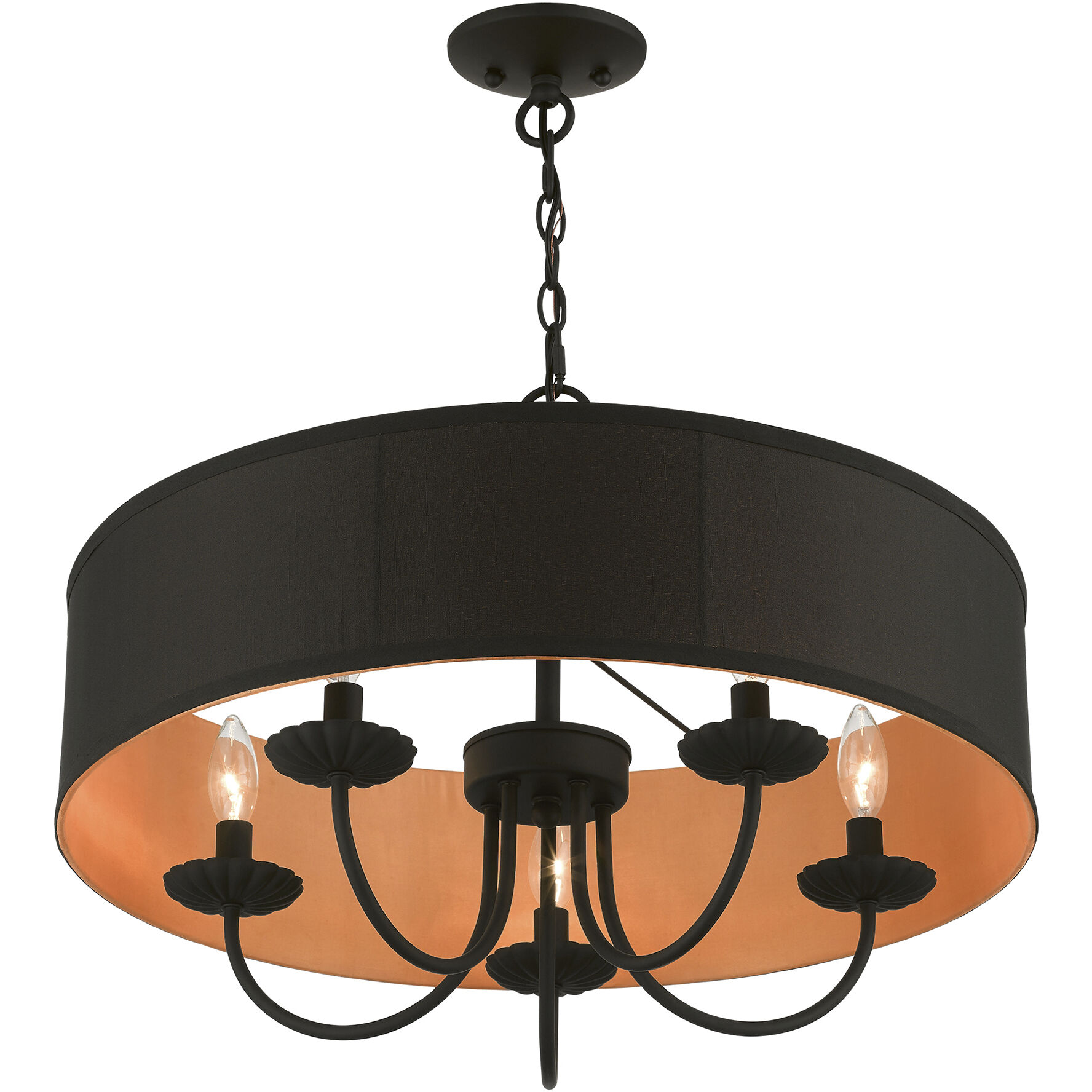 Winchester 5 Light 23 inch Black Pendant Chandelier Ceiling Light