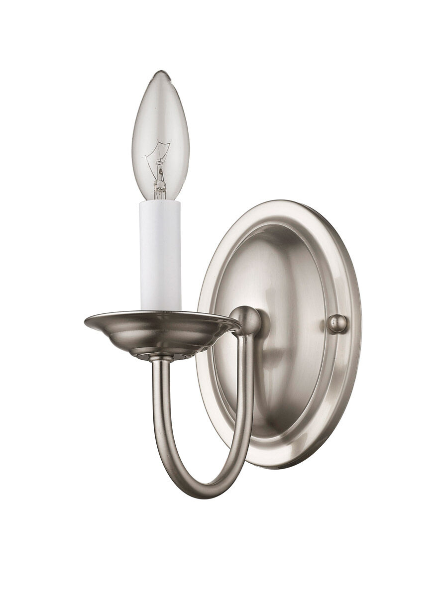 Home Basics 1 Light 4 inch Brushed Nickel Wall Sconce Wall Light