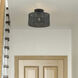 Weavington 1 Light 12 inch Black Medium Semi-Flush Ceiling Light, Medium