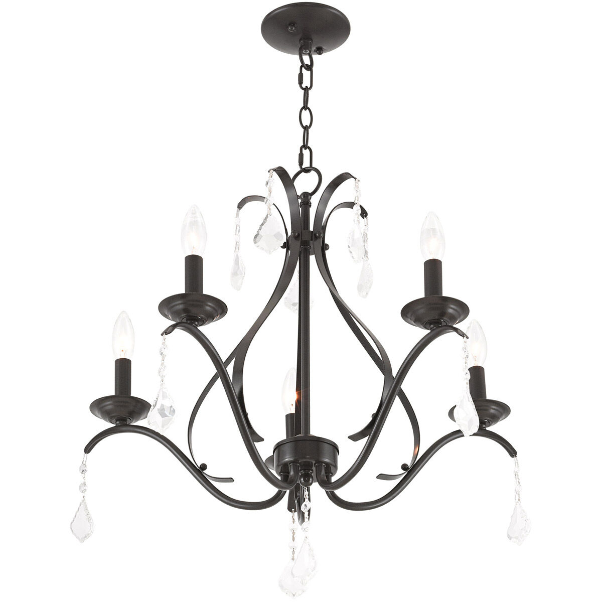 Caterina 5 Light 24 inch English Bronze Chandelier Ceiling Light