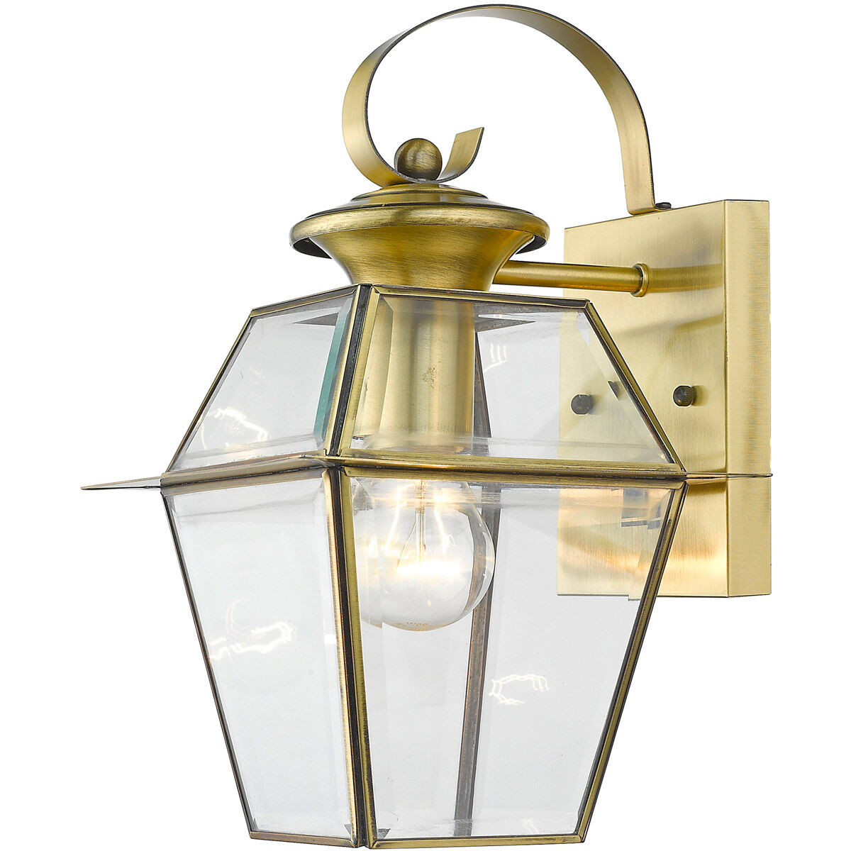 Westover 1 Light 13 inch Antique Brass Outdoor Wall Lantern