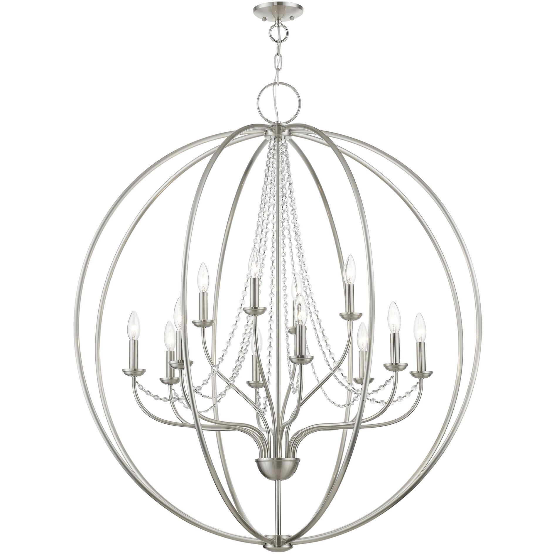 Arabella 12 Light 40 inch Brushed Nickel Grande Foyer Chandelier Ceiling Light