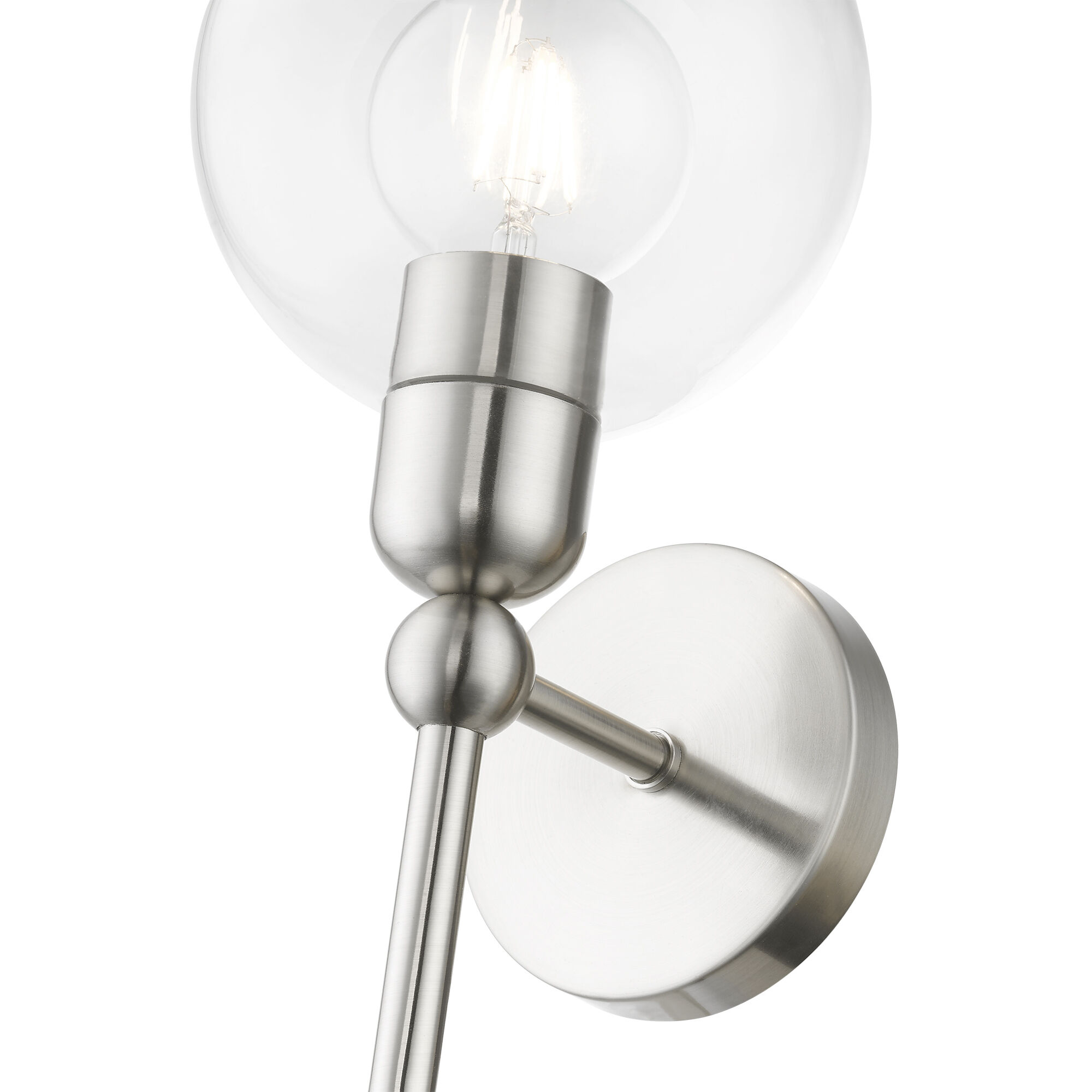 Downtown 1 Light 7 inch Brushed Nickel Single Sconce Wall Light, Sphere