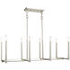 Alpine 8 Light 37 inch Polished Nickel Linear Chandelier Ceiling Light