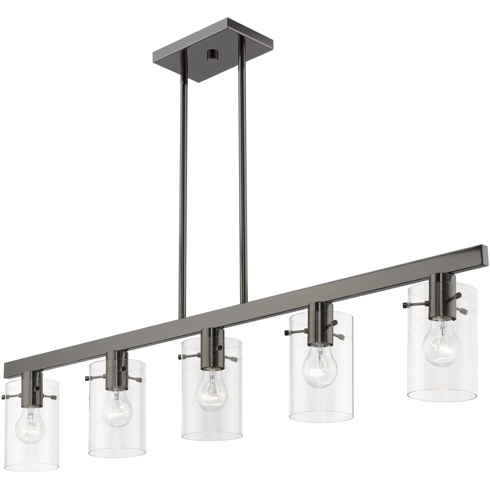 Munich 5 Light 42 inch Black Chrome Linear Chandelier Ceiling Light