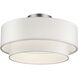 Manorwood 3 Light 18 inch Brushed Nickel Semi-Flush Ceiling Light