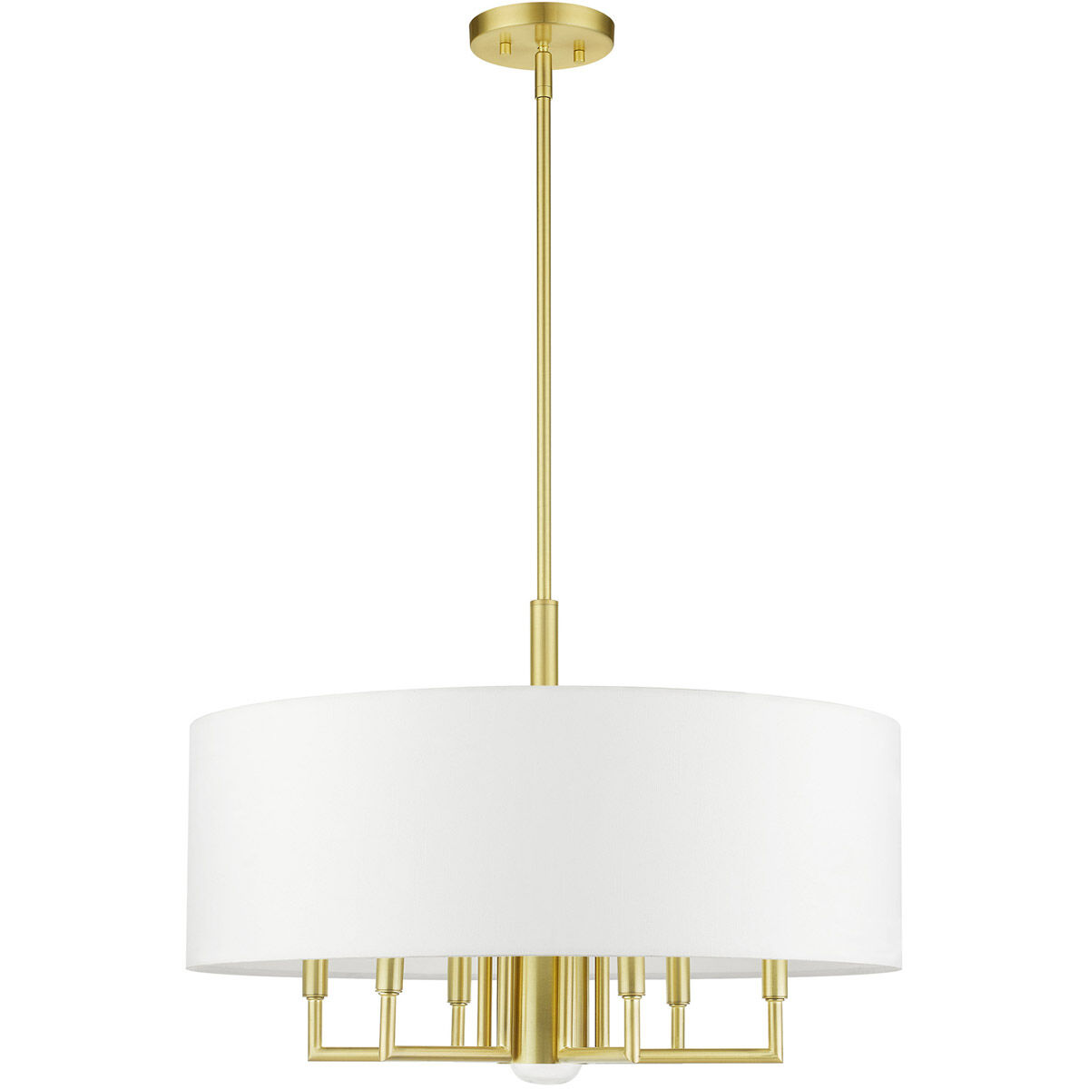 Meridian 7 Light 24 inch Satin Brass Pendant Chandelier Ceiling Light
