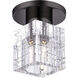 Rotterdam 1 Light 7 inch Black Chrome Crystal Semi-Flush Ceiling Light