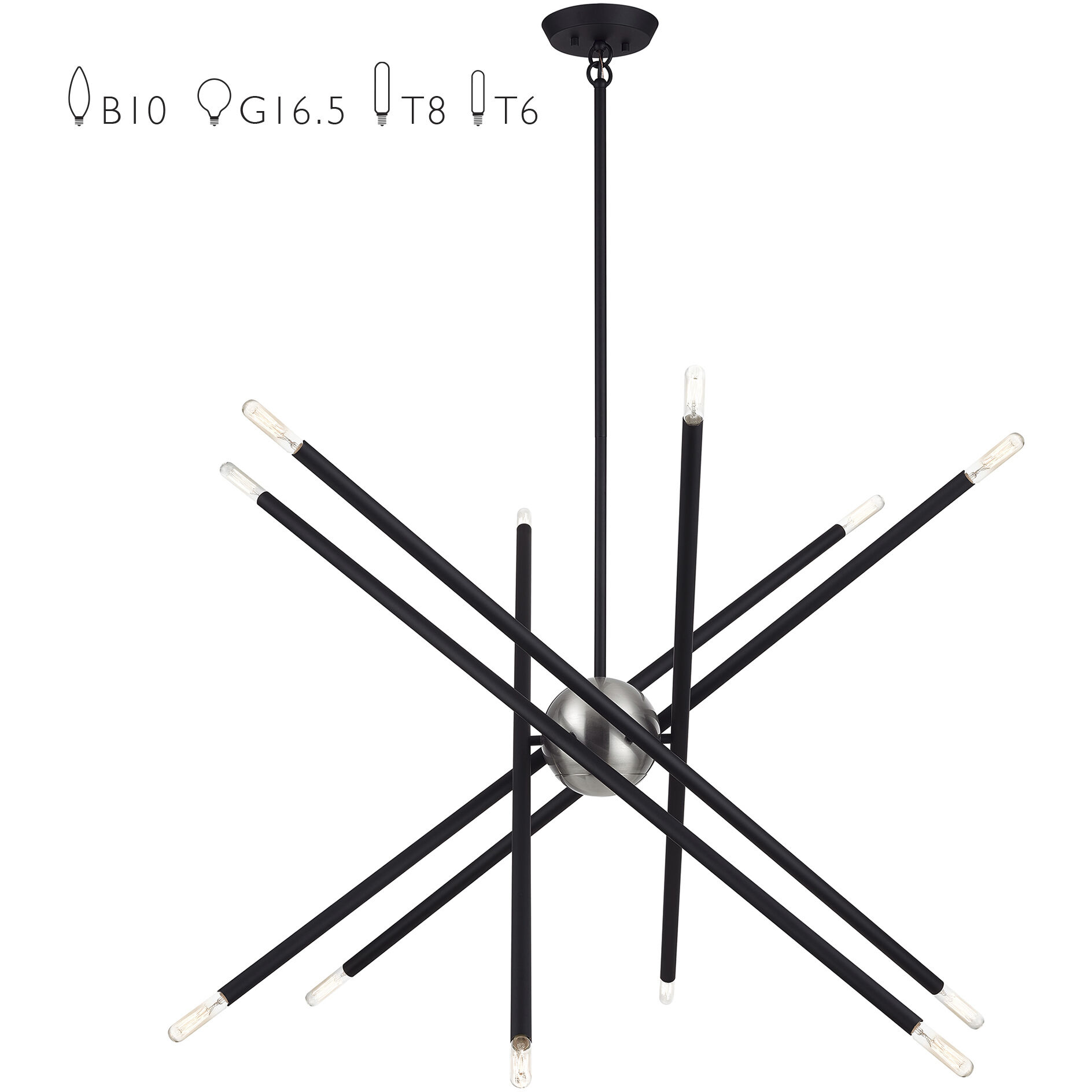 Soho 12 Light 36 inch Black Chandelier Ceiling Light