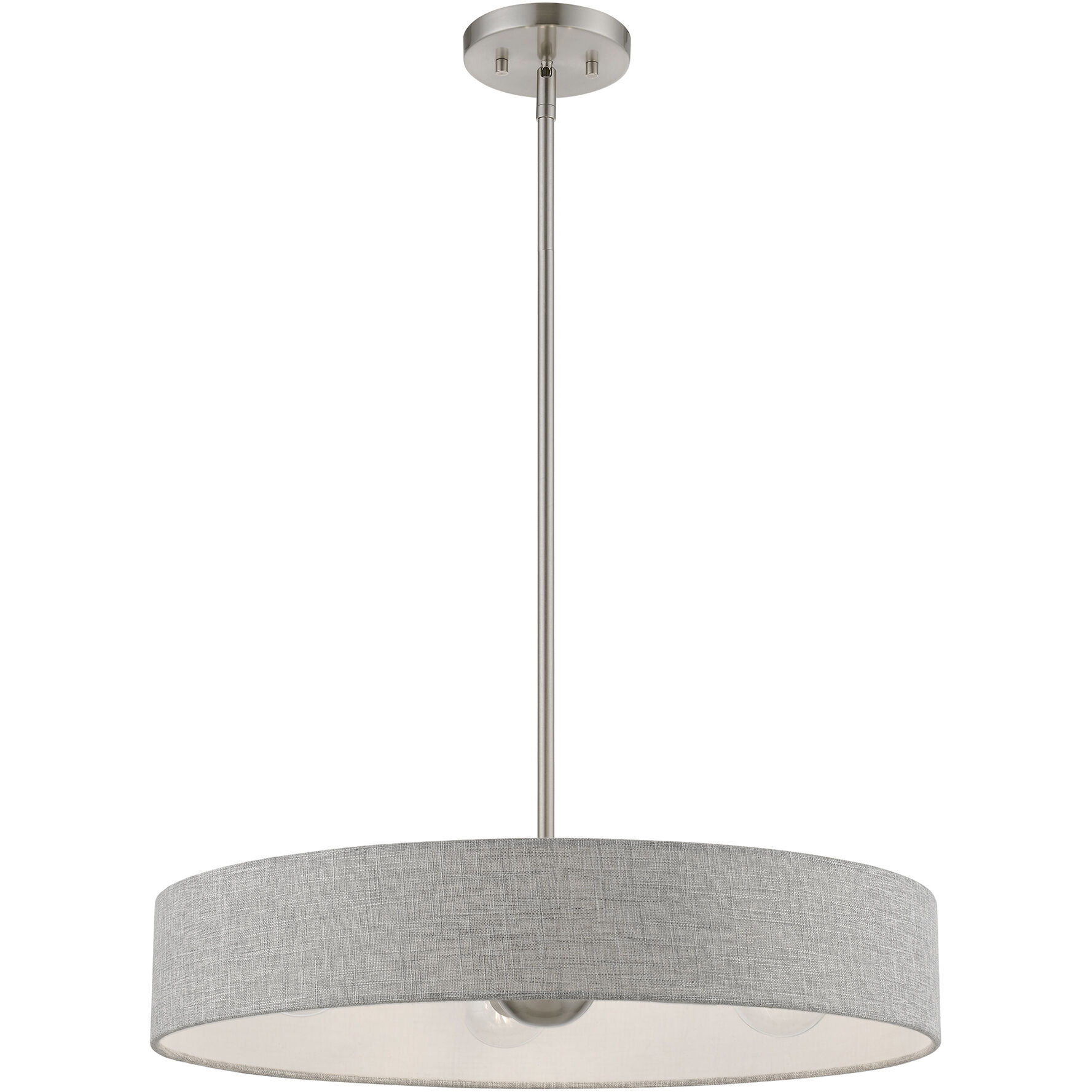 Elmhurst 4 Light 22 inch Brushed Nickel with Shiny White Accents Pendant Ceiling Light, Medium, Drum