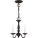 Williamsburgh 3 Light 11 inch Bronze Convertible Mini Chandelier/Ceiling Mount Ceiling Light