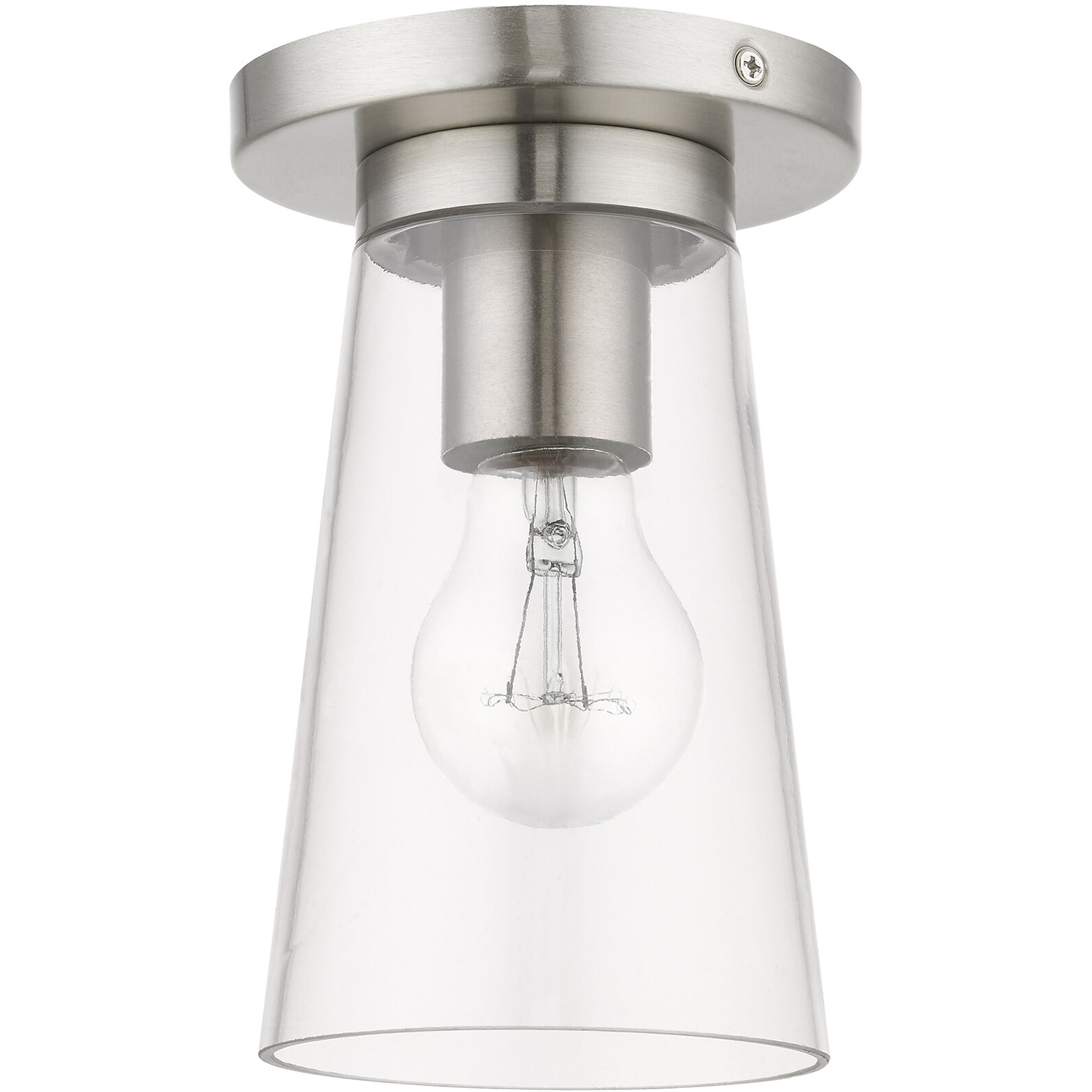 Cityview 1 Light 5 inch Brushed Nickel Small Flush Mount Ceiling Light, Small