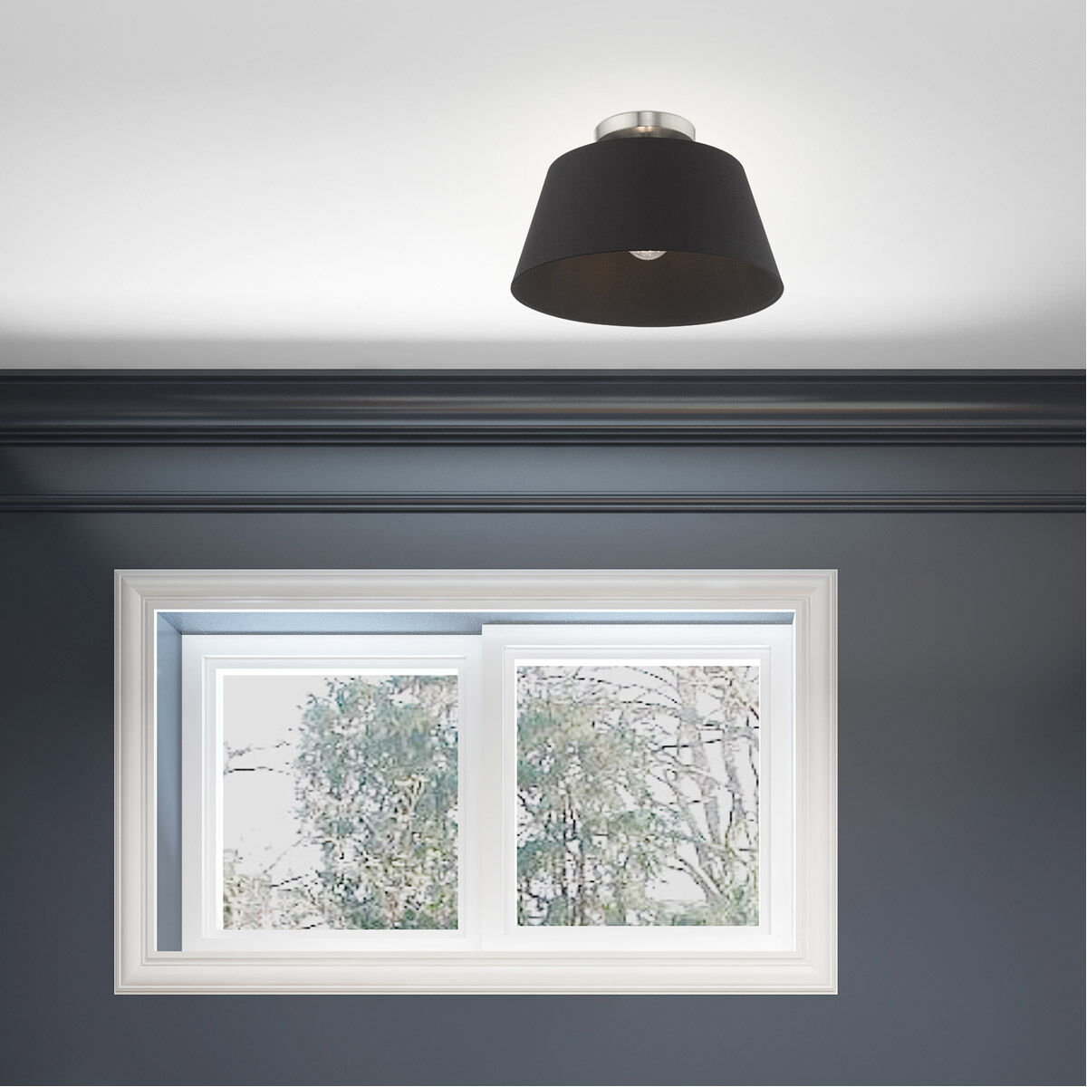 Belclaire 1 Light 13 inch Brushed Nickel Semi-Flush Mount Ceiling Light