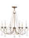 Pennington 6 Light 28 inch Antique Gold Leaf Chandelier Ceiling Light