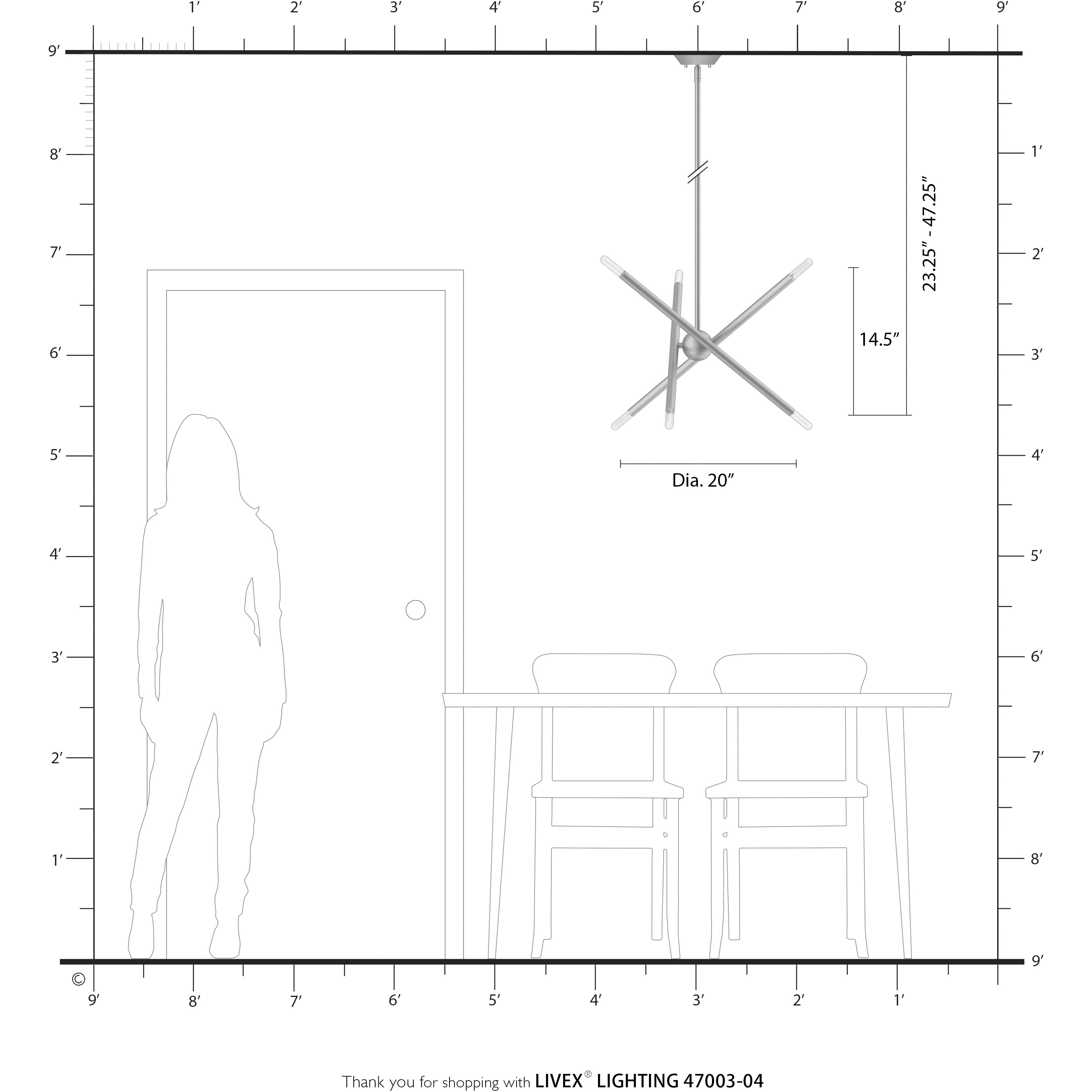 Soho 6 Light 20 inch Black Chandelier Ceiling Light