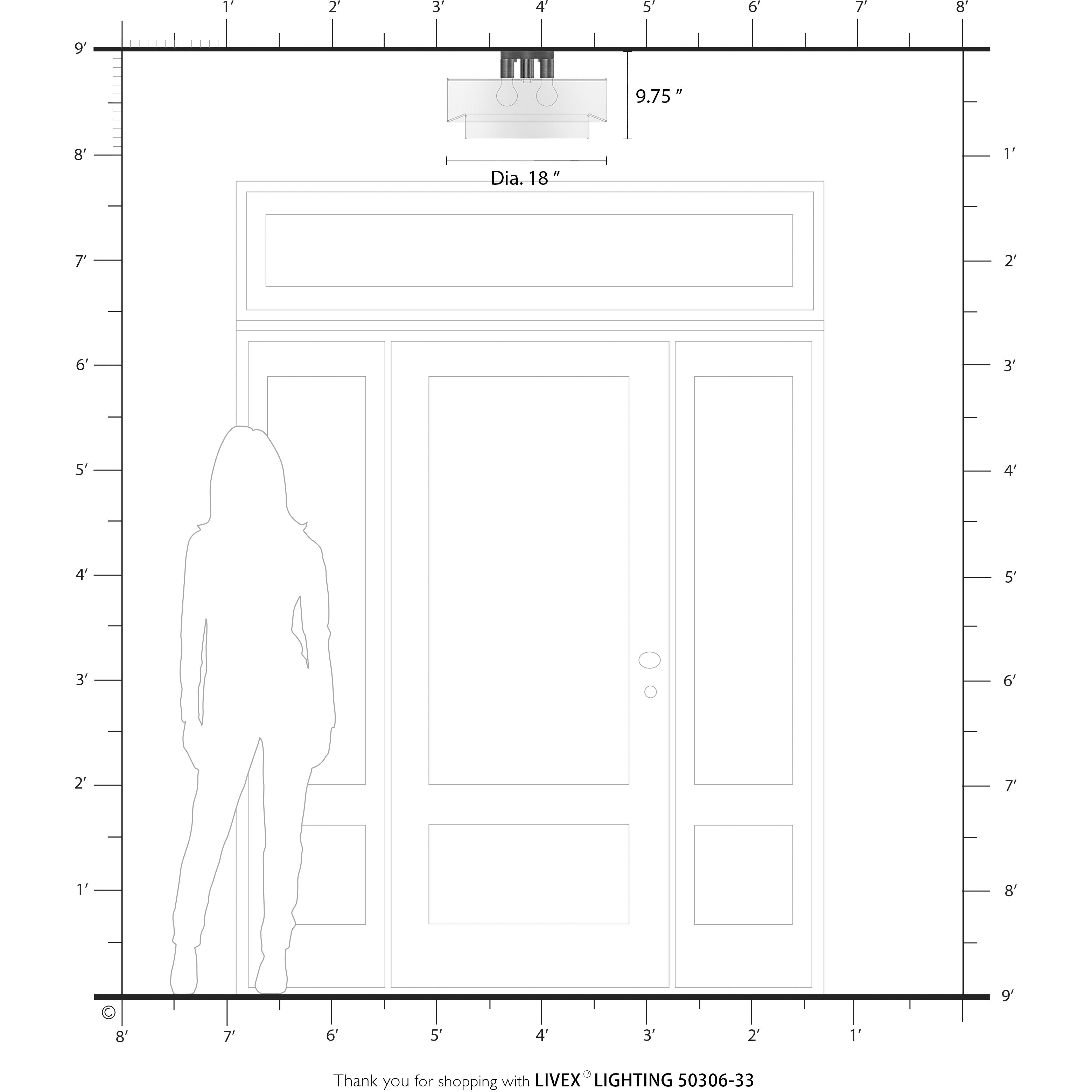 Manorwood 3 Light 18 inch Soft Gold Semi-Flush Ceiling Light