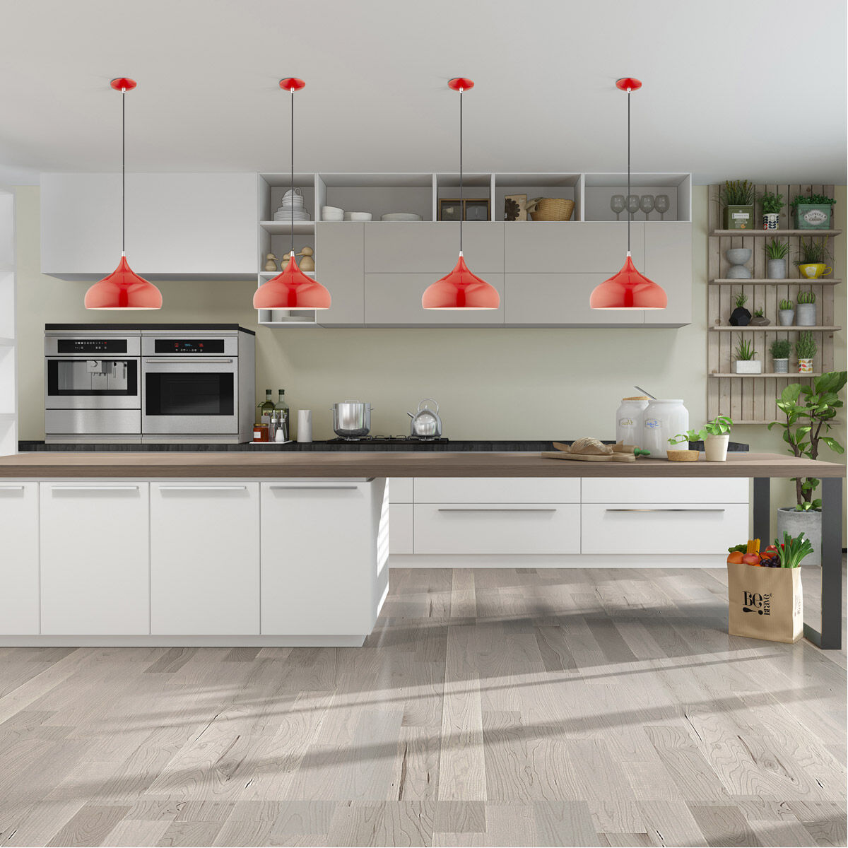 Allison 1 Light 13.75 inch Shiny Red Mini Pendant Ceiling Light