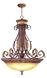 Villa Verona 4 Light 31 inch Verona Bronze with Aged Gold Leaf Accents Inverted Pendant Ceiling Light